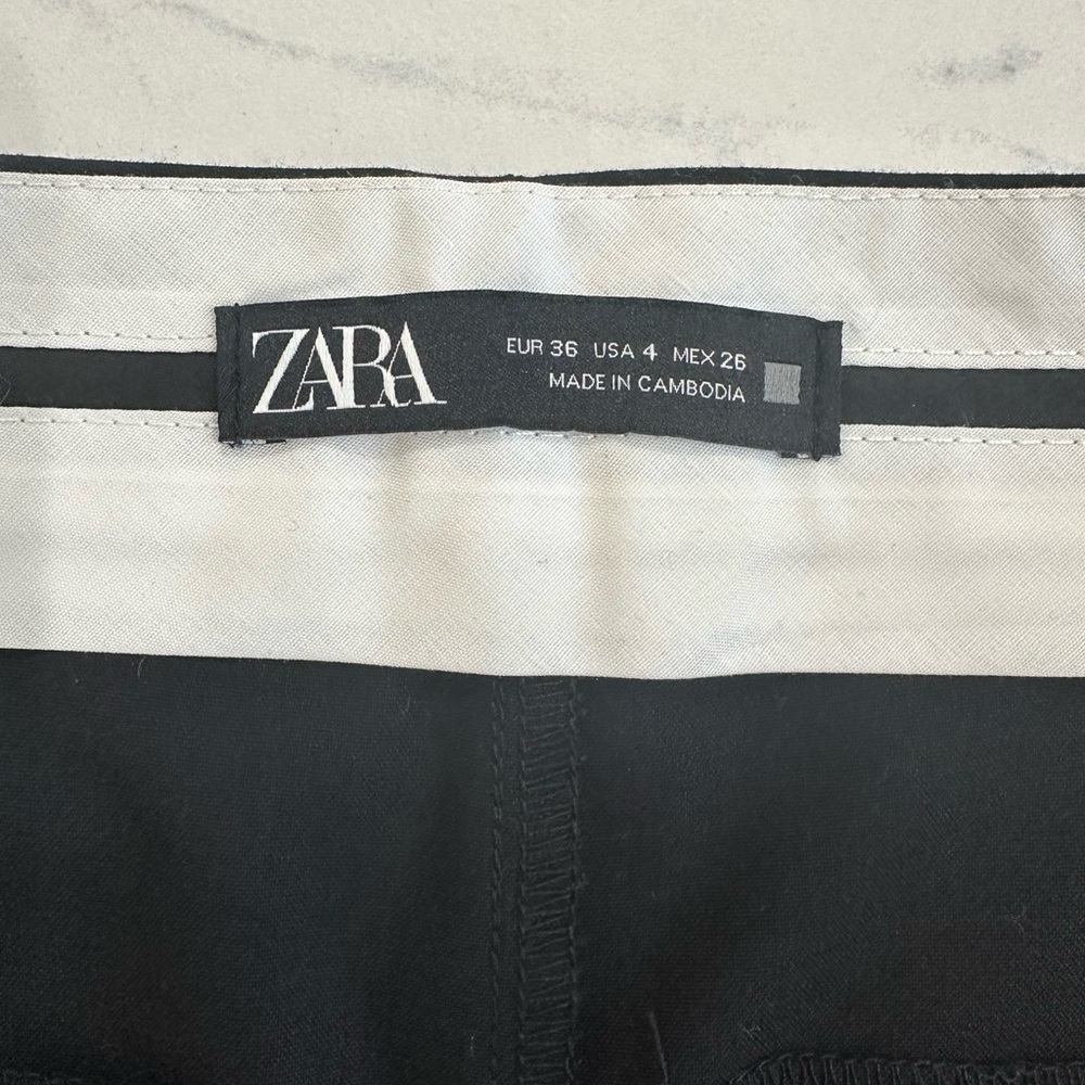 ZARA Womens Black Trouser Pants Size 4 EUC Work party - Picture 6 of 8